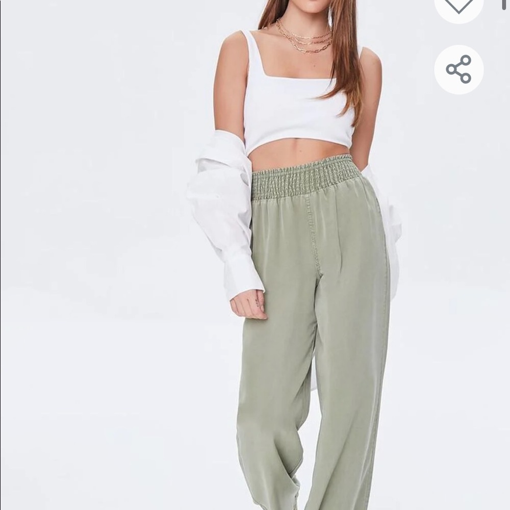 NWT Smocked Chambray Pants